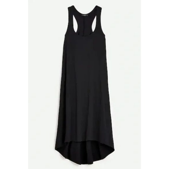J.Crew Dresses & Skirts - J.Crew‎ Black Cotton Racerback High-Low Tank Dress Womens M Sleeveless Casual